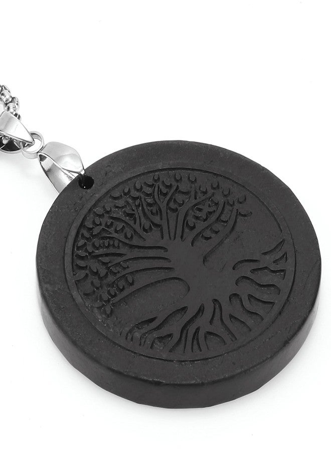 SZFMSWE Shungite Necklace Tree of Life Shungite Stone Pendant - Image 4